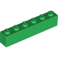 Lego kostka (kostička) 1x6, zelená (300928, 4111844)